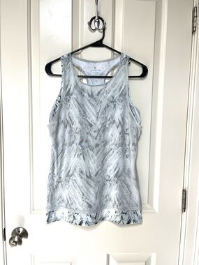 Athleta Palm Radiance Layered Tank Top Glacial silver/Gray/White Women’s S